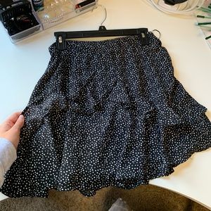 Altar’d State Black/White Polka Dot Ruffled Skirt